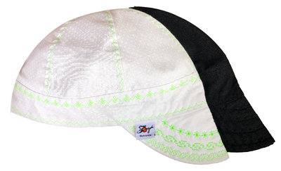 2 Pk. Black and White Lined 100% Cotton Welders Cap
