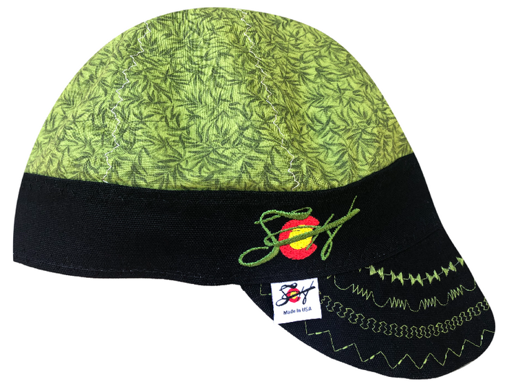 Loden Green Hybrid Embroidered Logo Welding Cap