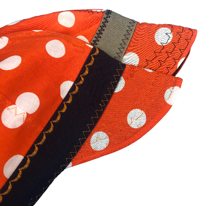 Orange Polka Dot 7 1/4 Lined Hybrid Welders Cap