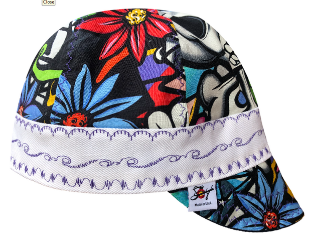 3 Pk. Groovy Graffiti Size 7 5/8  Hybrid Welding Cap