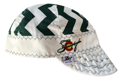 Green/White Chevron Embroidered Size 8 Hybrid Welders Cap