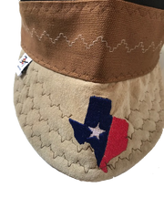 Texas Embroidered Triple Play Leather Bill Canvas Size 7 1/2 Prewashed Welding Cap