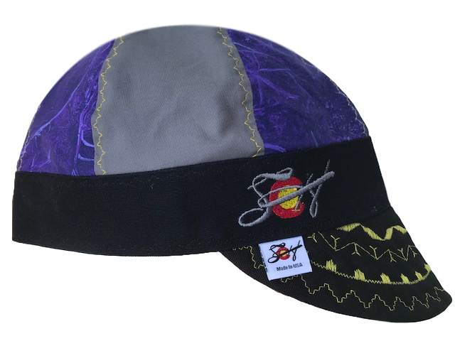 Purple Marble Mixed Panel Hybrid Welders Cap