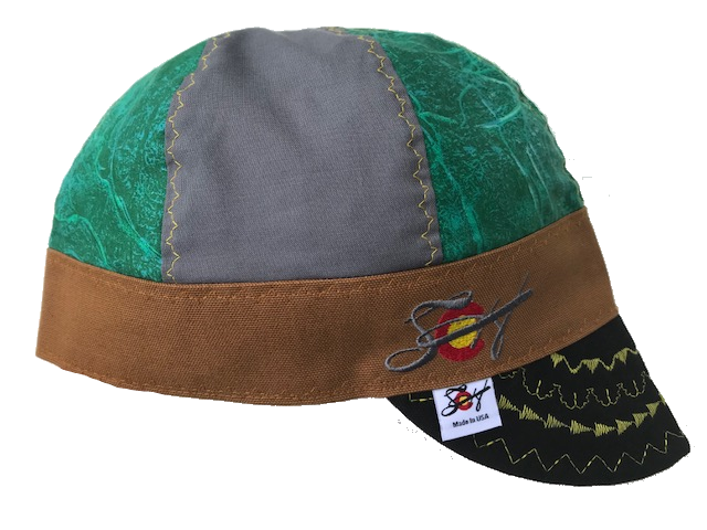 ✳️ Green Marbled ✳️ Mixed Panel Hybrid Welding Cap Choose your band Color
